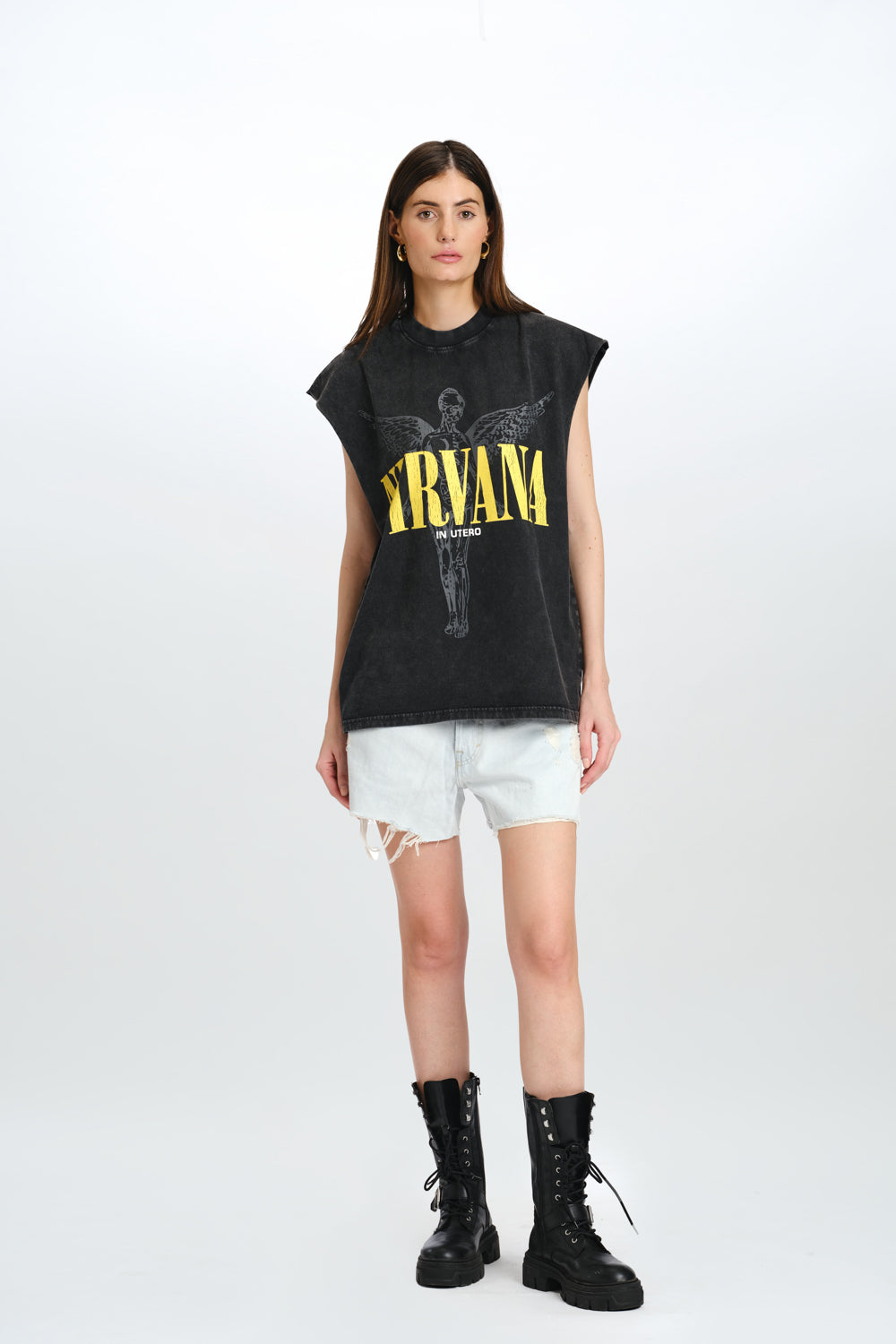 Black Nirvana Oversized Tank - BonkersCorner