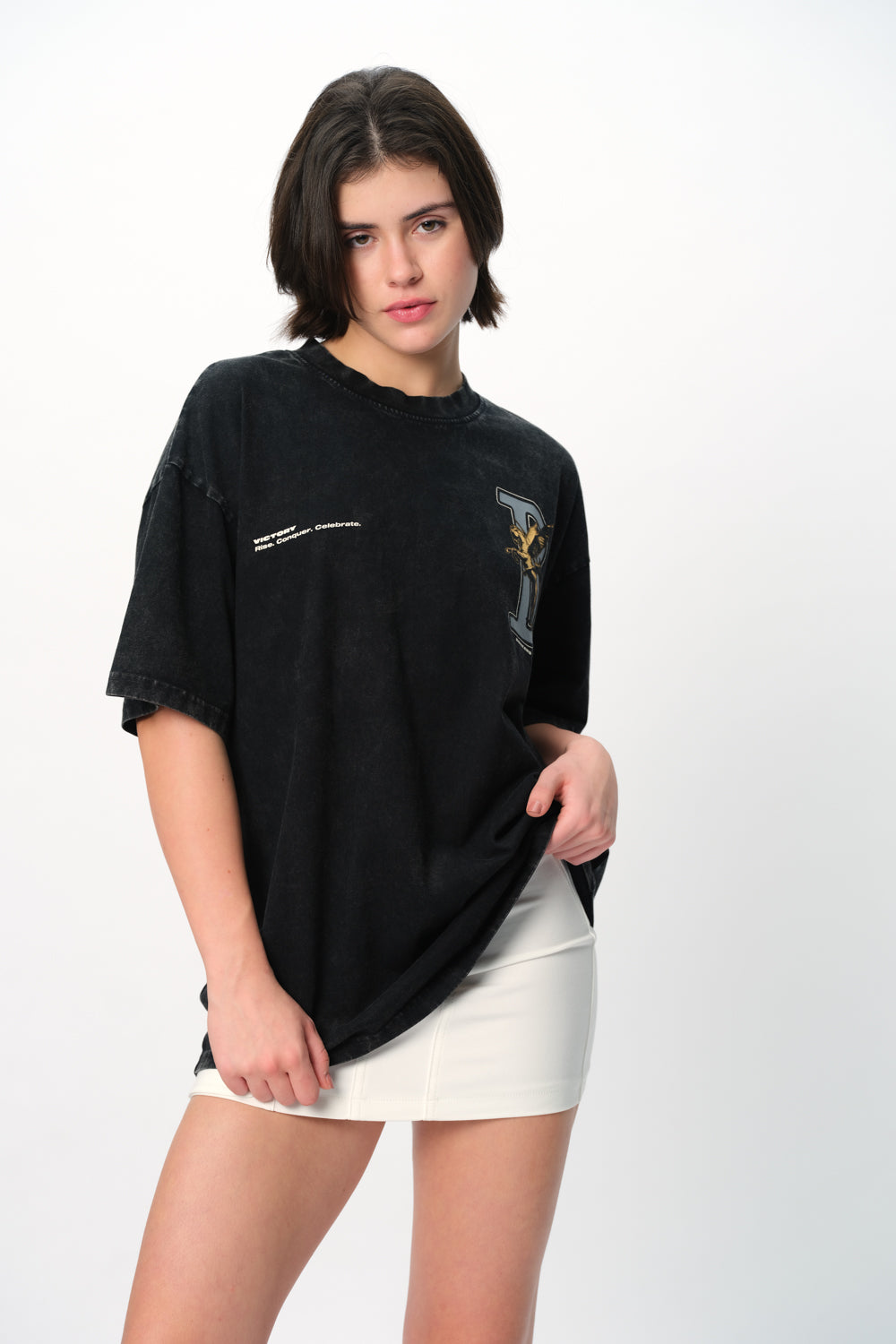 Black Rise To Power Premium Oversized T-shirt - BonkersCorner