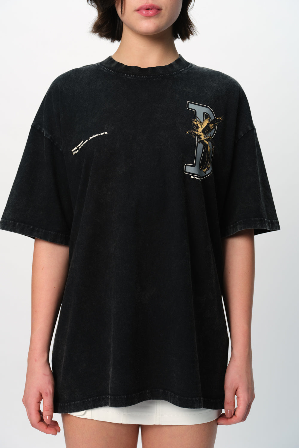 Black Rise To Power Premium Oversized T-shirt - BonkersCorner