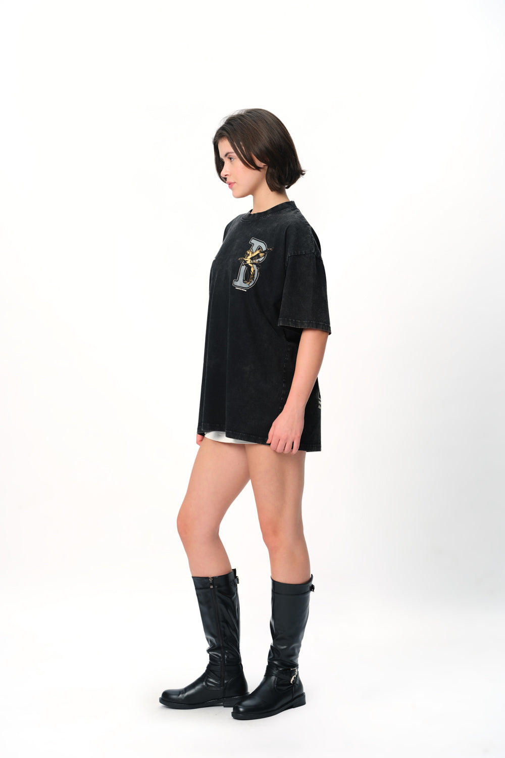 Black Rise To Power Premium Oversized T-shirt - BonkersCorner