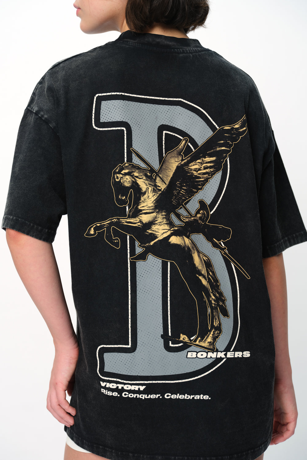 Black Rise To Power Premium Oversized T-shirt - BonkersCorner