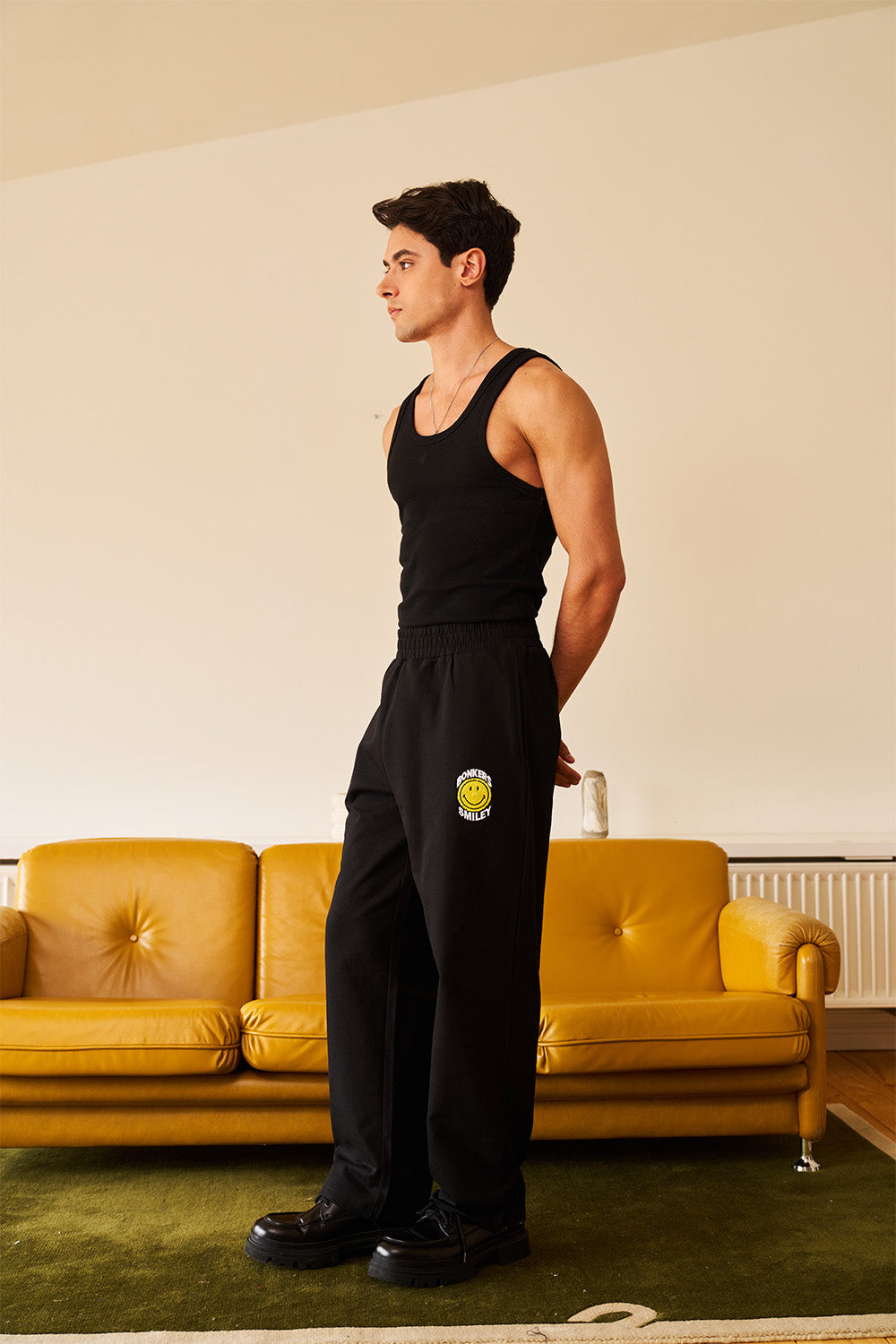 Black Straight Fit Sweatpants - BonkersCorner