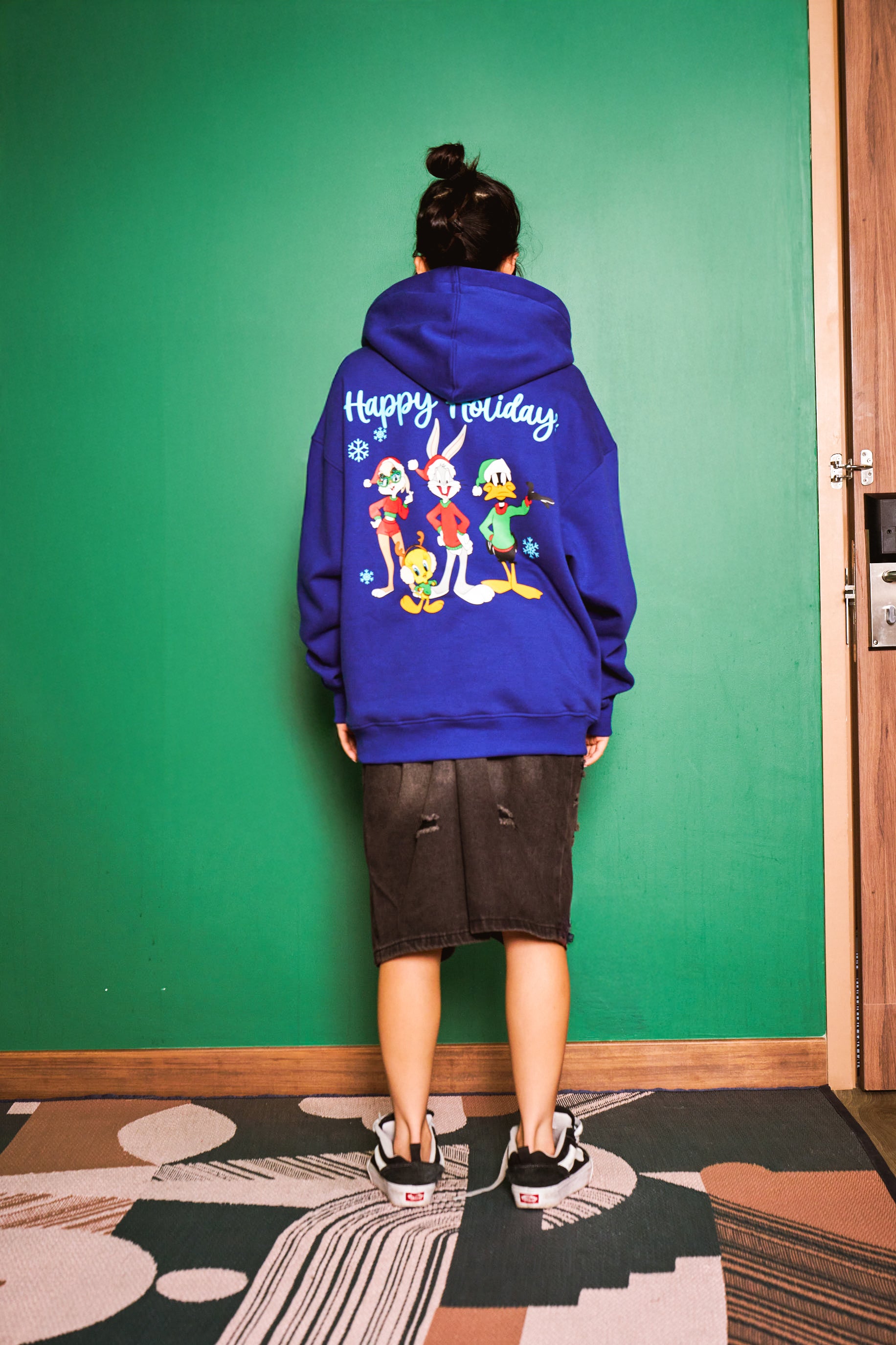 Blue Happy Holidays Hoodie - BonkersCorner