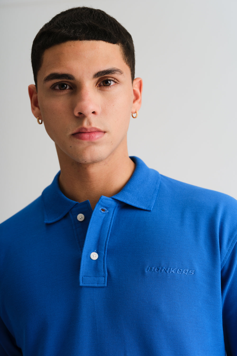 Blue Signature Jacquard Collar Premium Polo - BonkersCorner