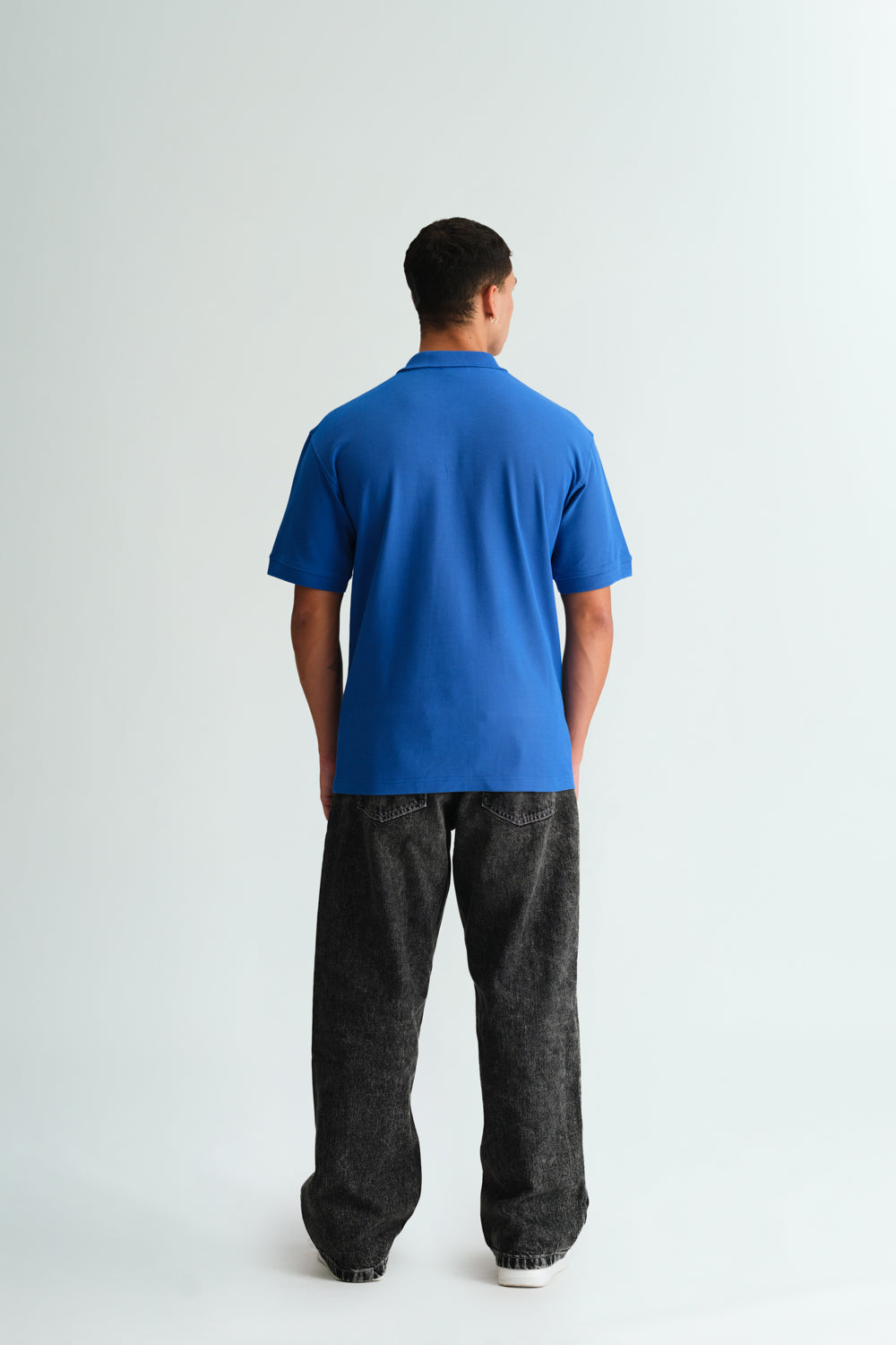 Blue Signature Jacquard Collar Premium Polo - BonkersCorner