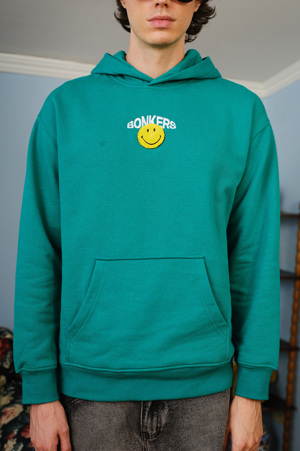 Bottle Green Smiley Originals Hoodie - BonkersCorner