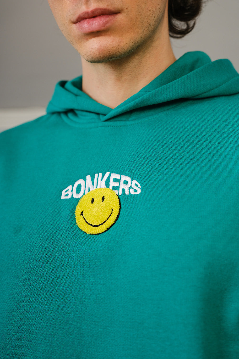 Bottle Green Smiley Originals Hoodie - BonkersCorner