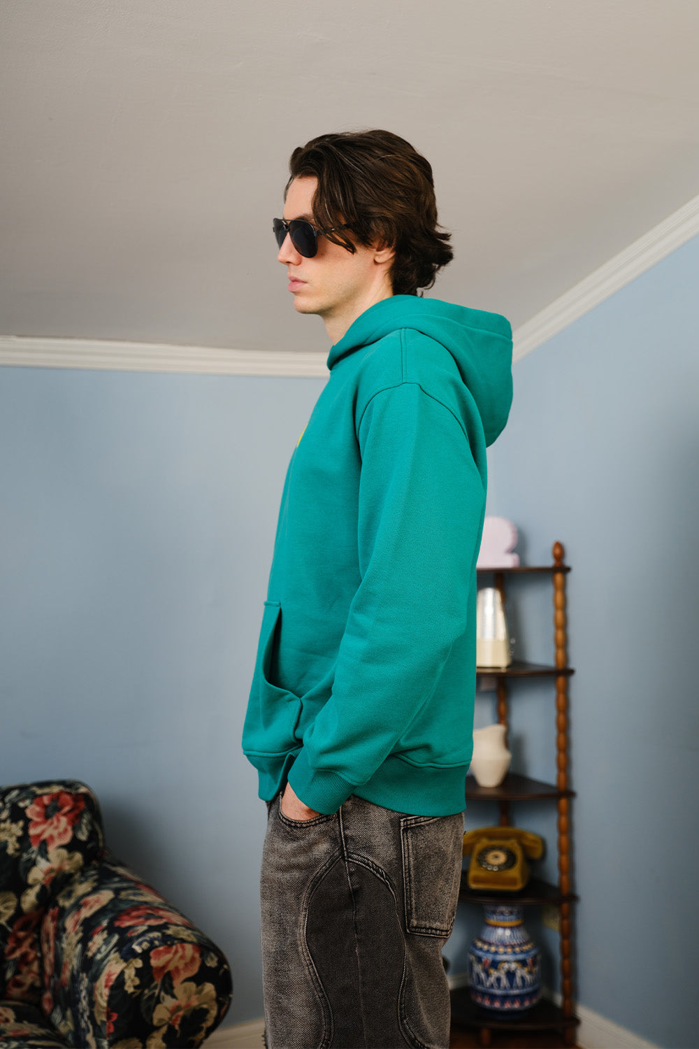 Bottle Green Smiley Originals Hoodie - BonkersCorner