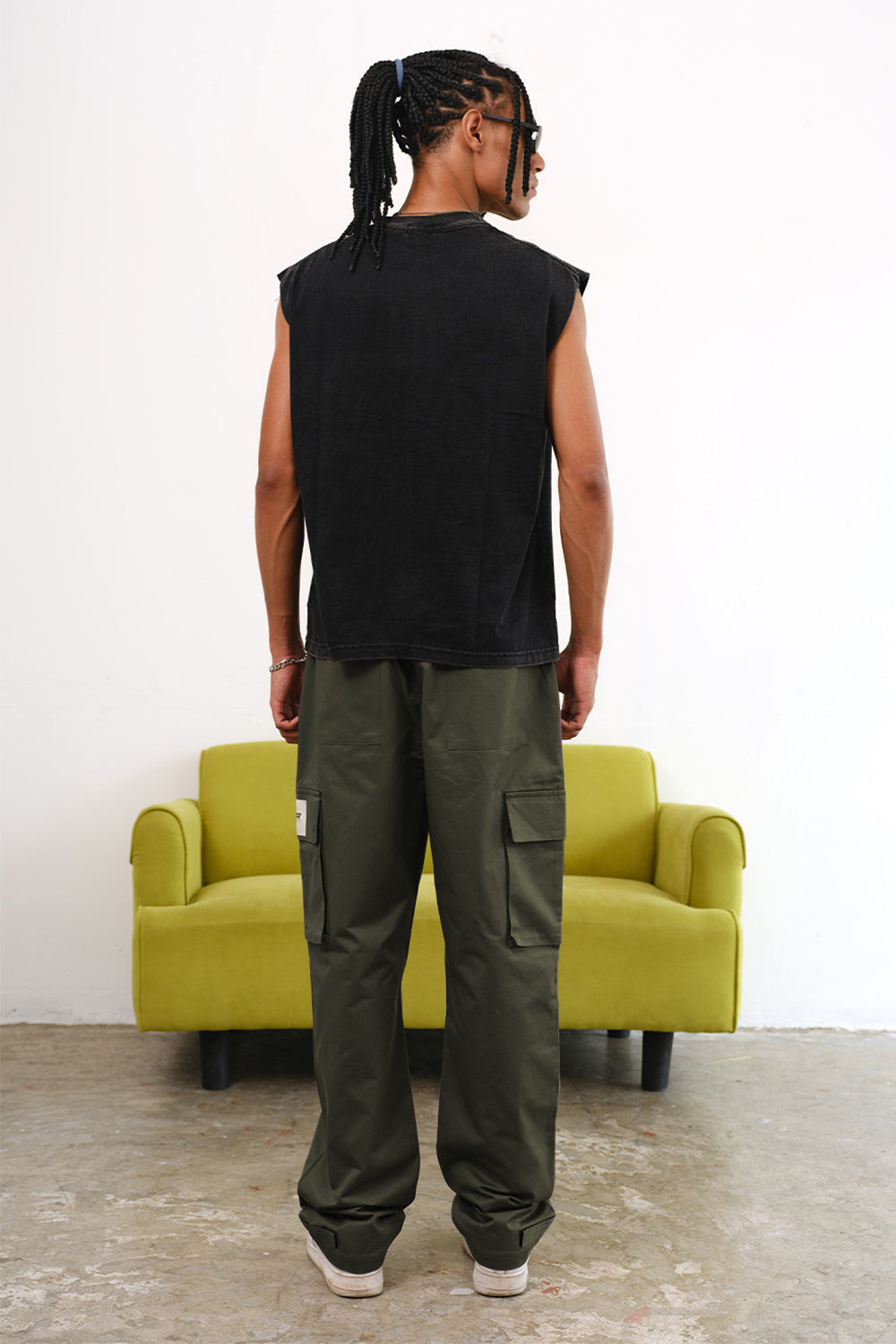 Olive Cargo With Utility Pockets - BonkersCorner