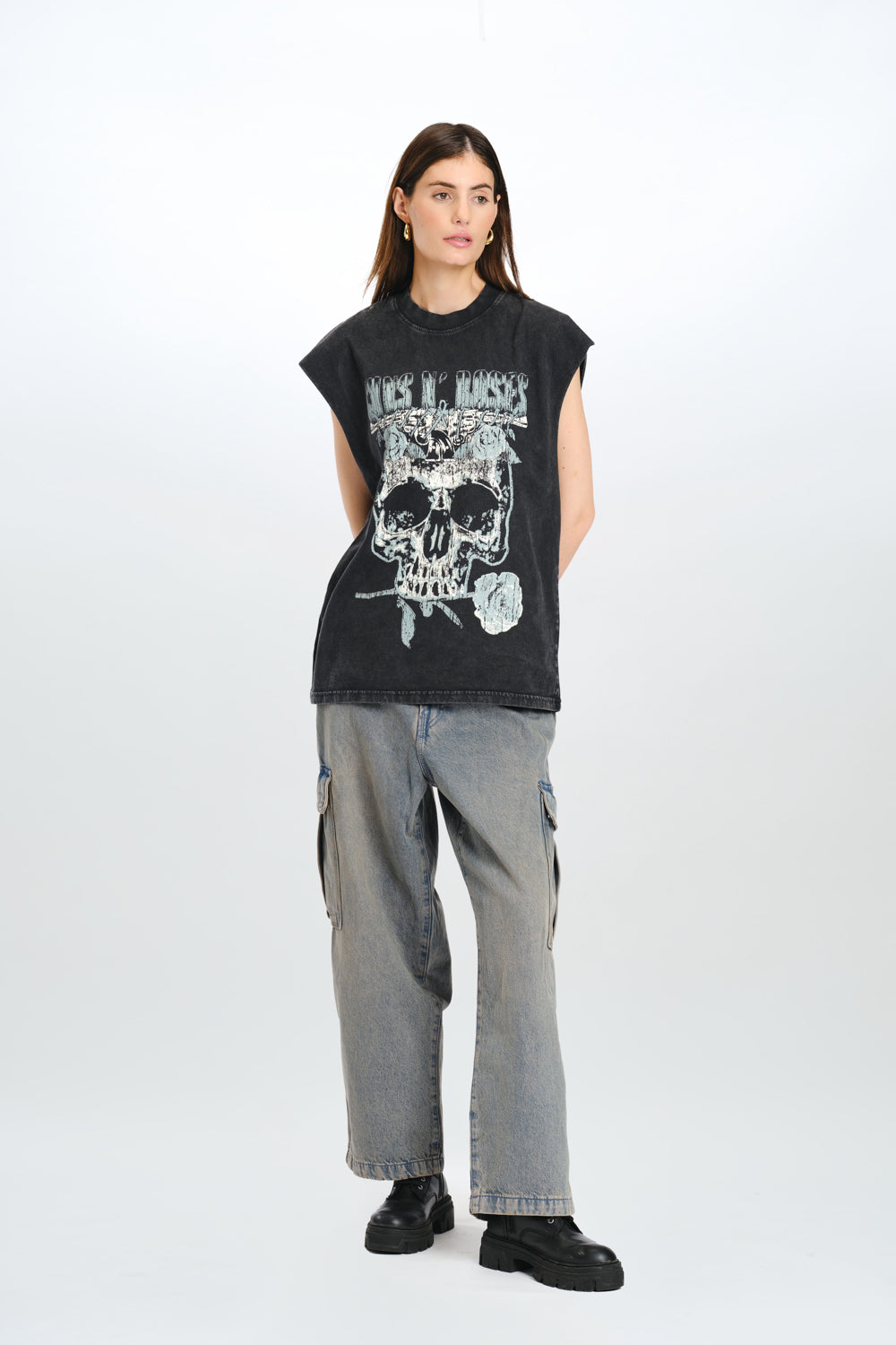 Faded Guns N Roses Oversized Tank - BonkersCorner