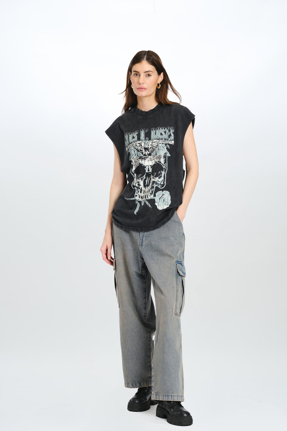 Faded Guns N Roses Oversized Tank - BonkersCorner