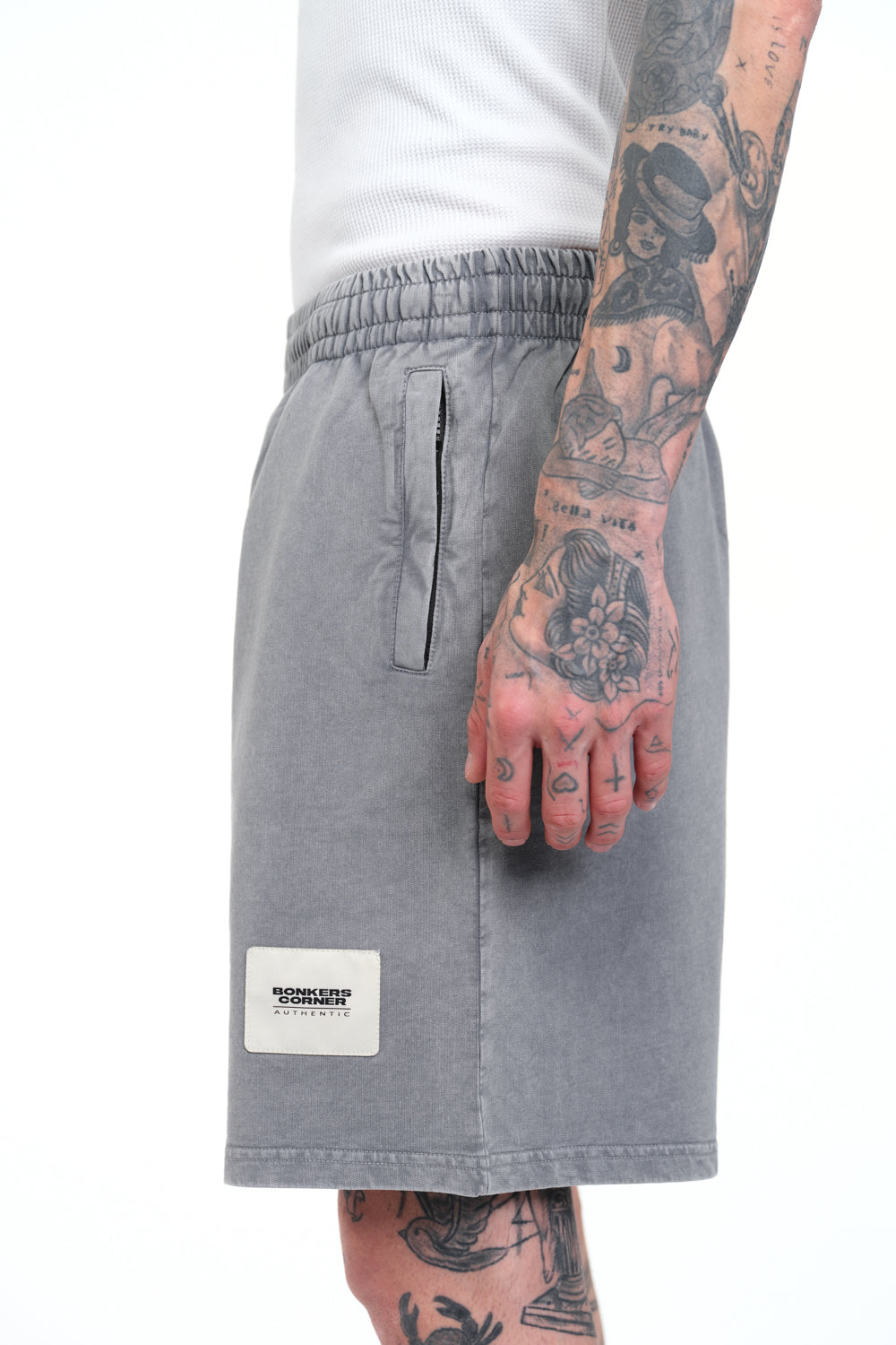 Grey Heavyweight Faded Shorts - BonkersCorner