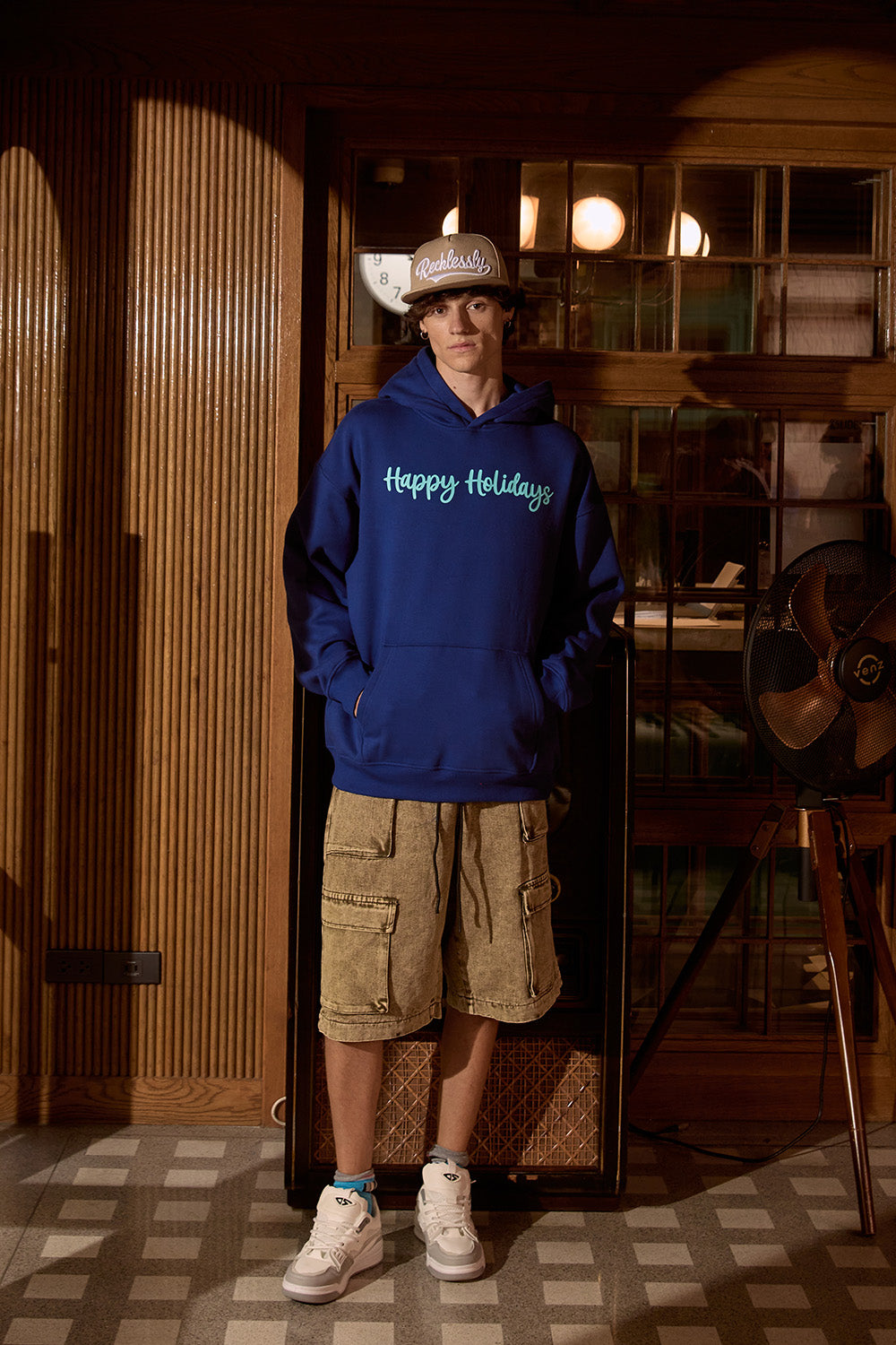 Blue Happy Holidays Hoodie - BonkersCorner