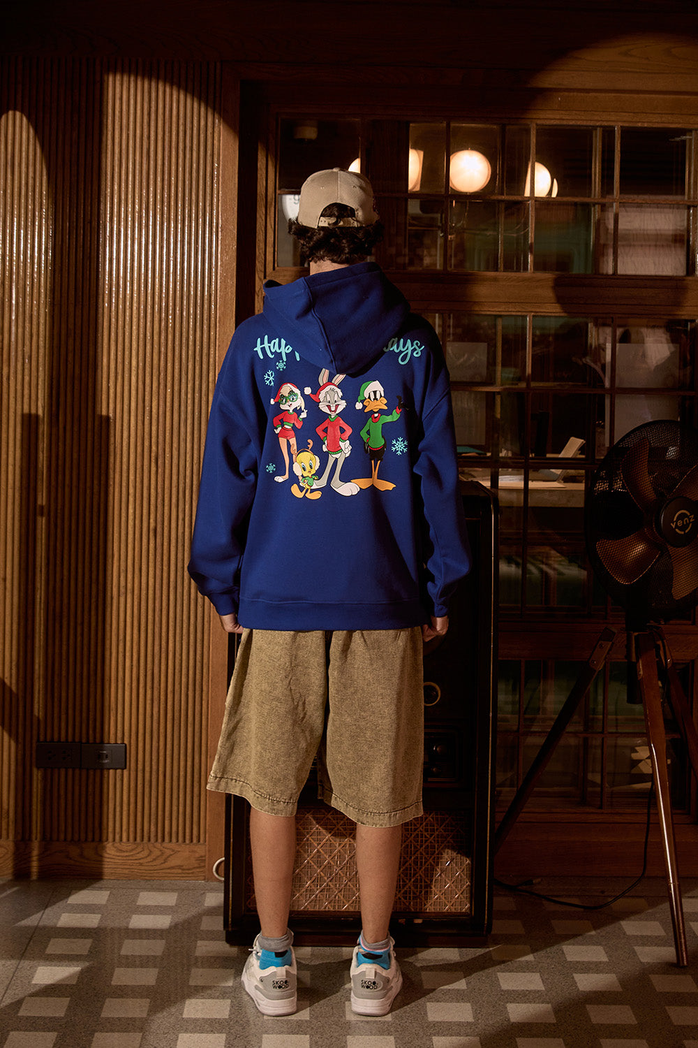 Blue Happy Holidays Hoodie - BonkersCorner