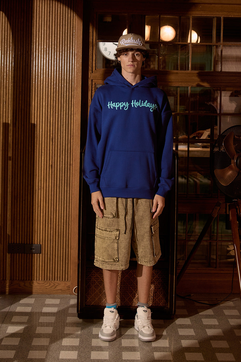 Blue Happy Holidays Hoodie - BonkersCorner