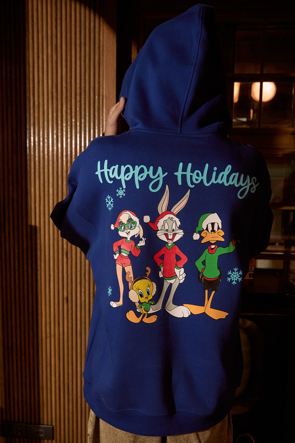 Blue Happy Holidays Hoodie - BonkersCorner