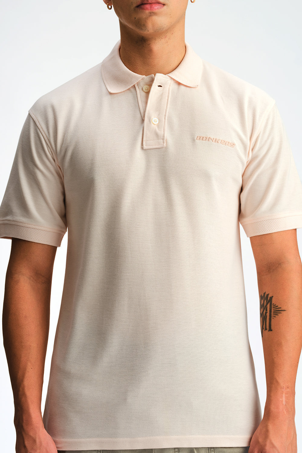 Light Pink Signature Jacquard Collar Premium Polo - BonkersCorner