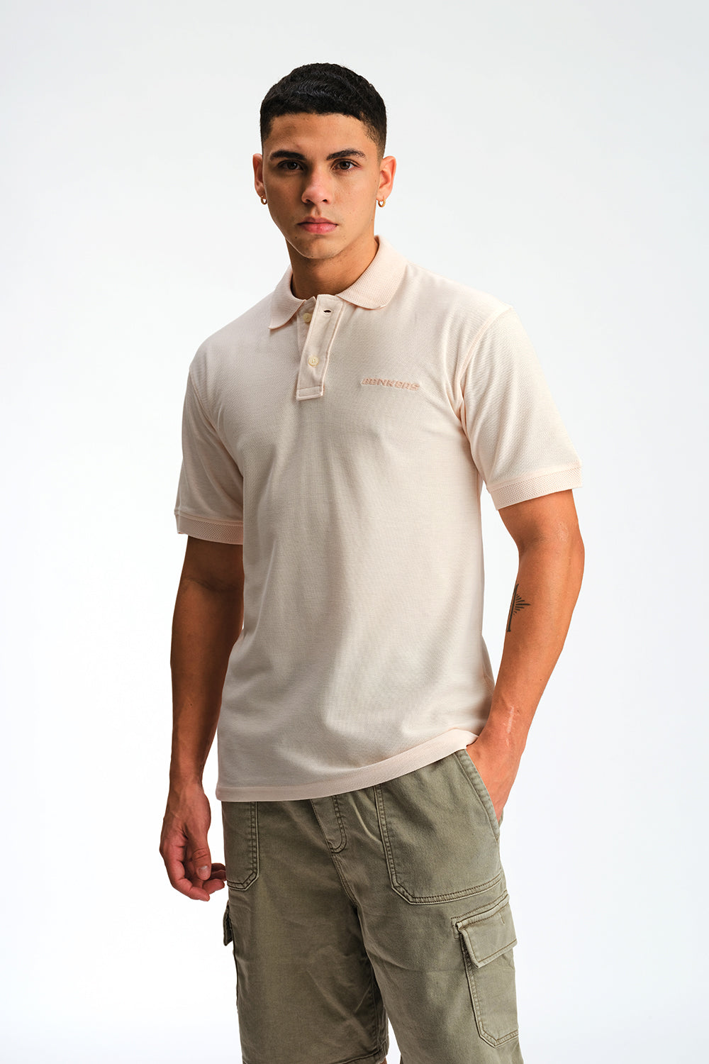 Light Pink Signature Jacquard Collar Premium Polo - BonkersCorner