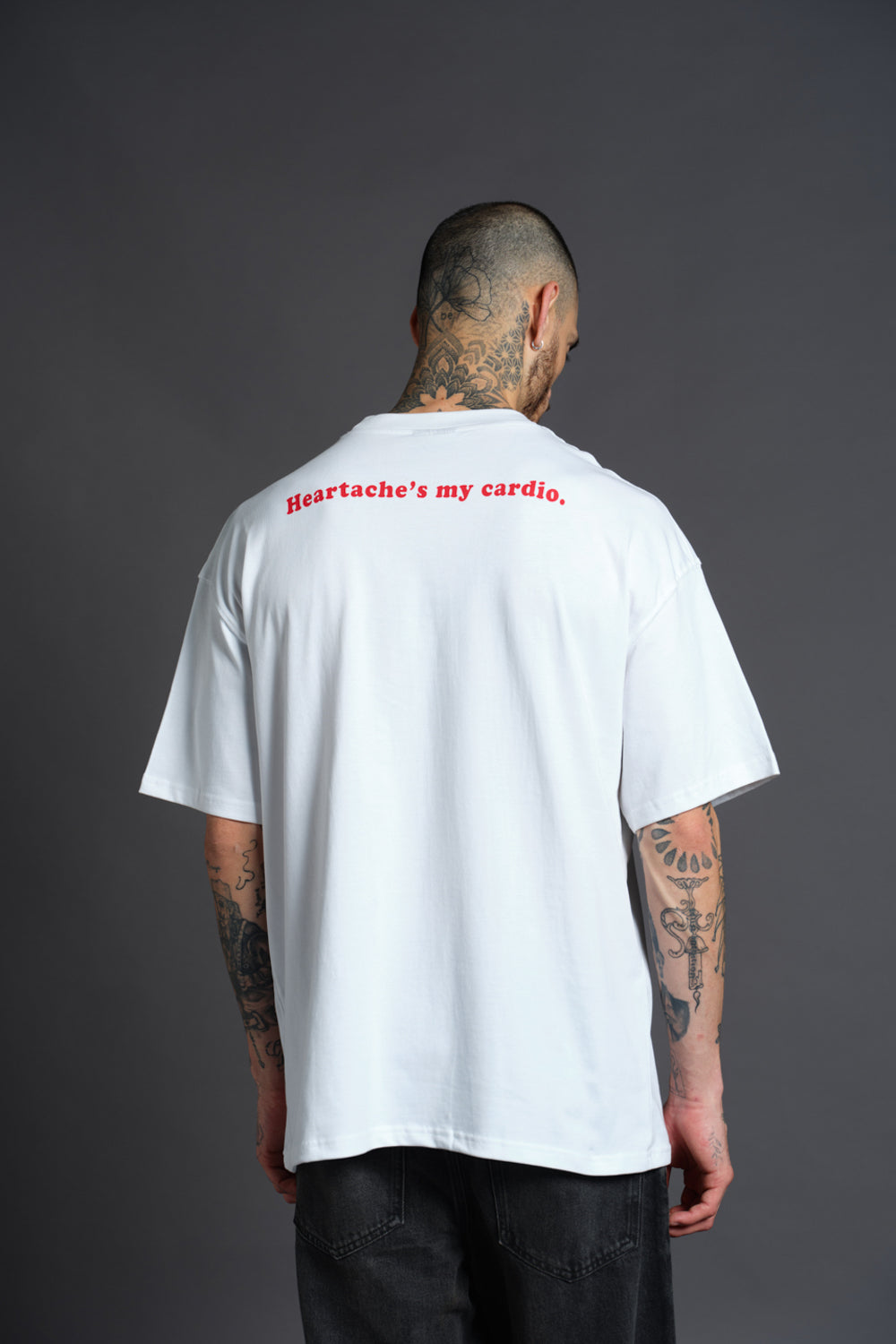 Love Hurts Embroidered Premium Oversized T-shirt - BonkersCorner