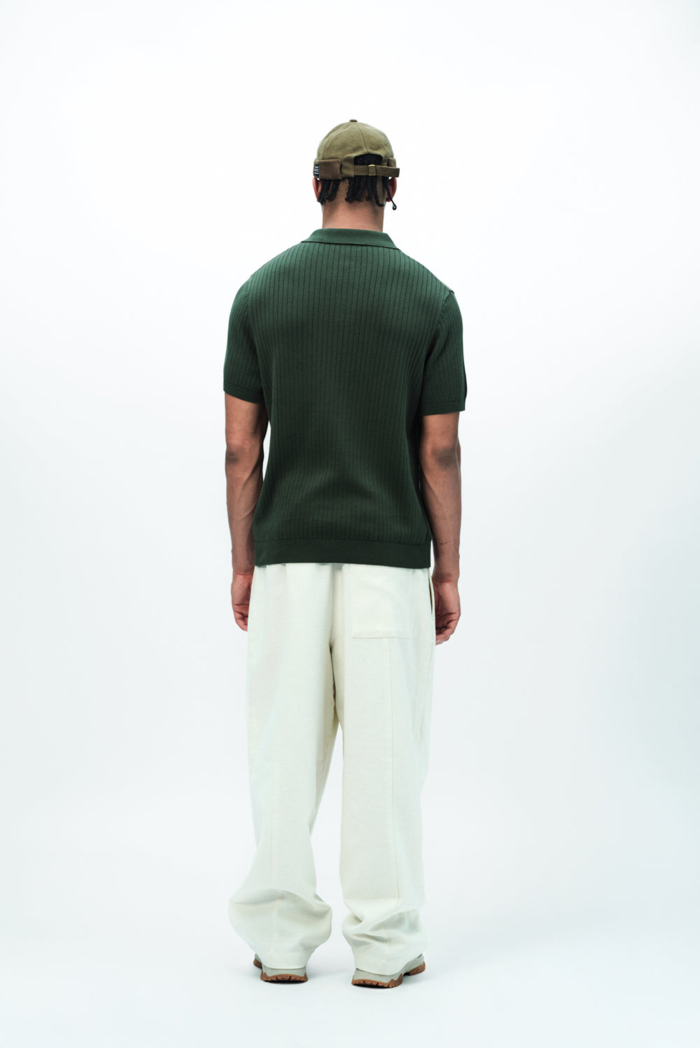Olive Knit Polo T-shirt - BonkersCorner