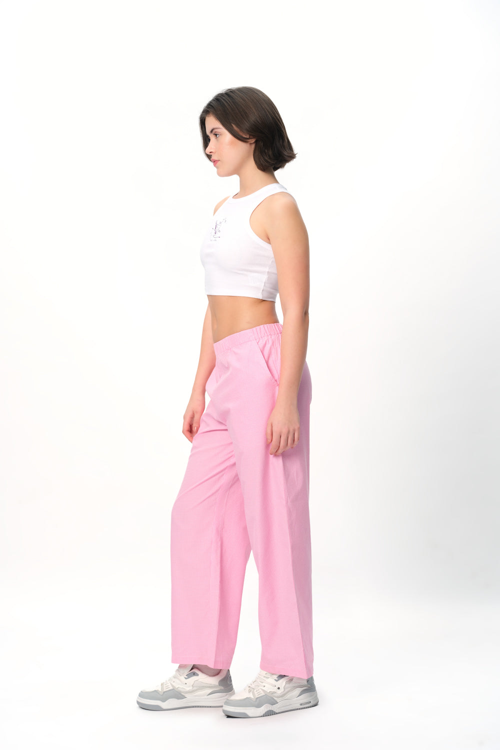 Pink Small Checkered Pants - BonkersCorner