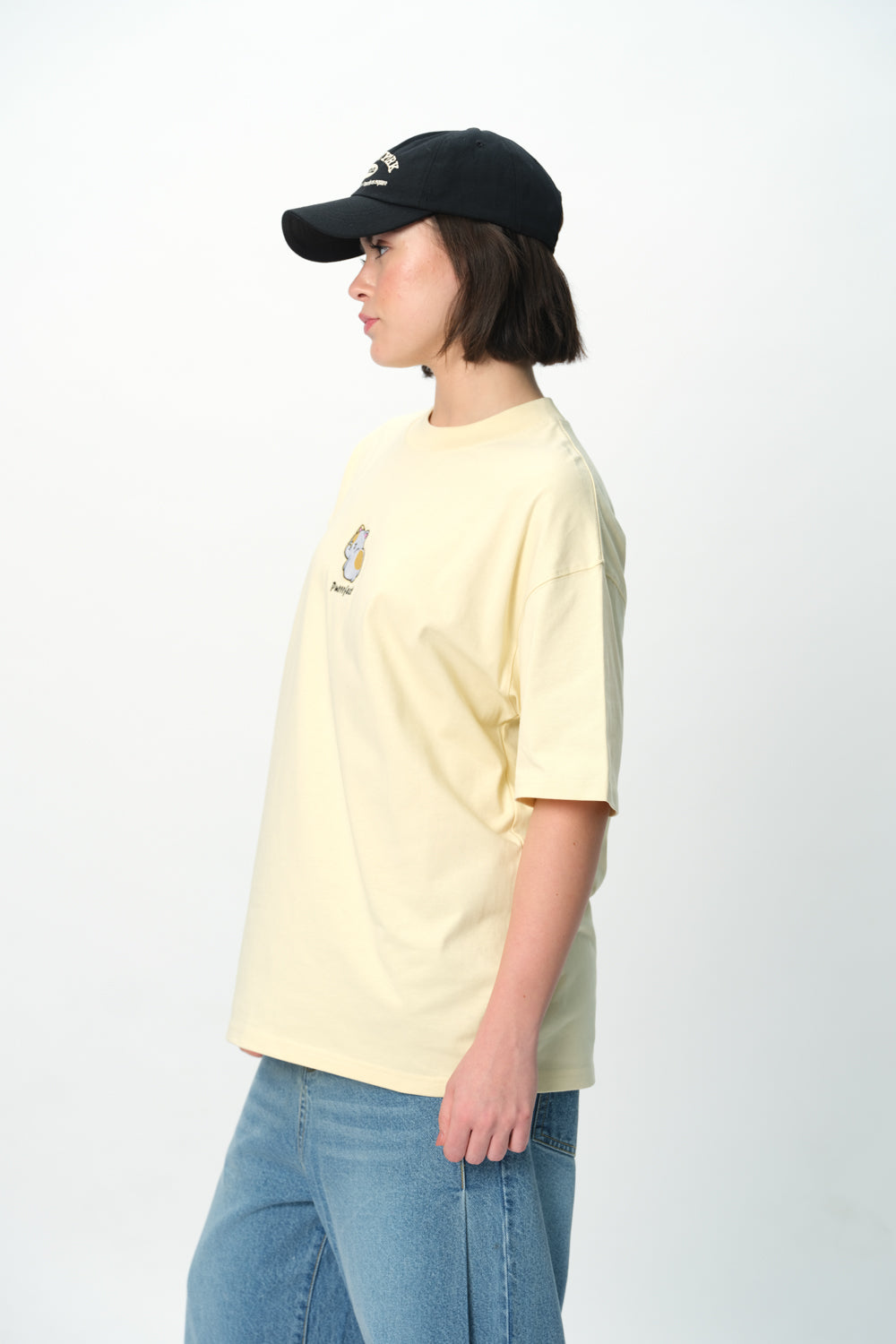 Purrfect Embroidered Premium Oversized T-shirt - BonkersCorner