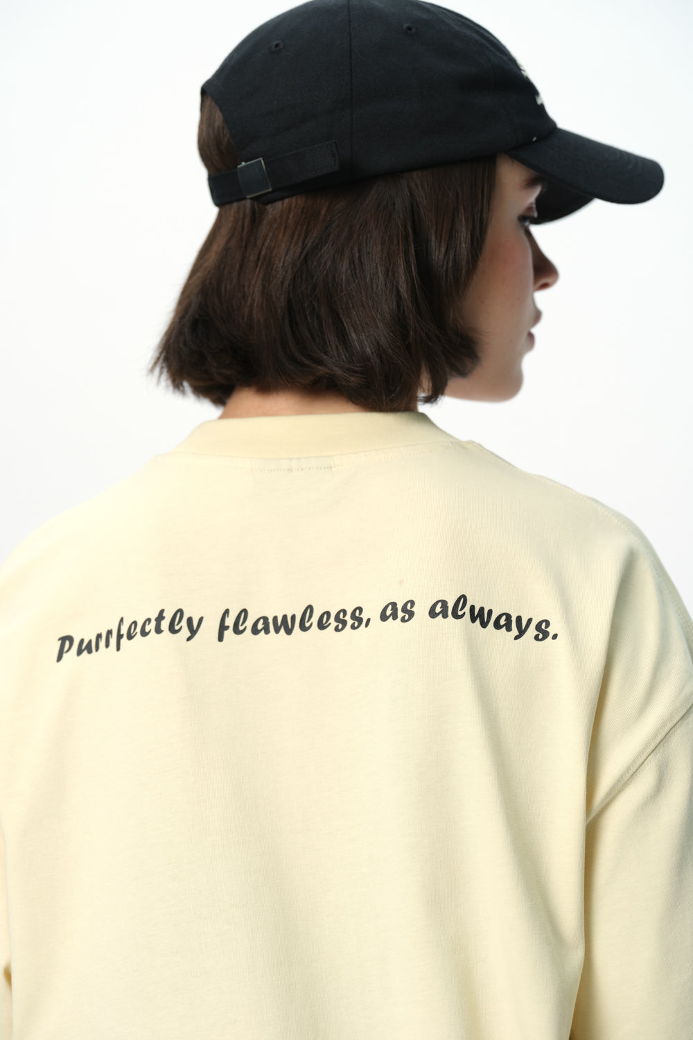 Purrfect Embroidered Premium Oversized T-shirt - BonkersCorner