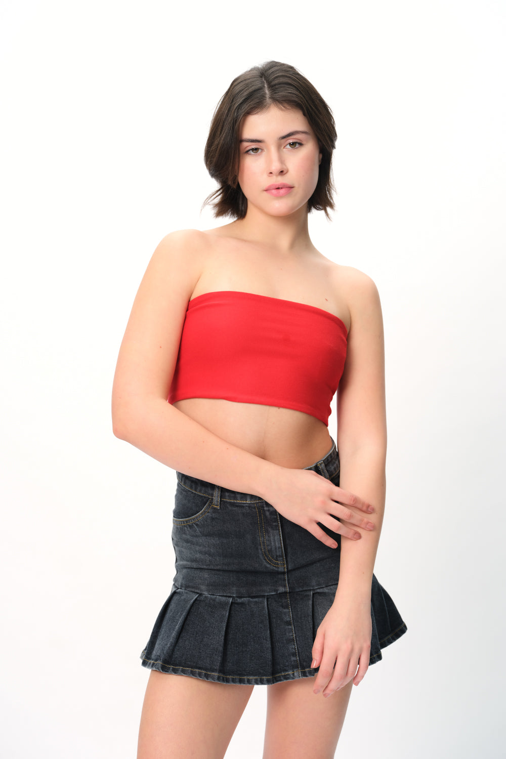 Red Crop Tube Top - BonkersCorner