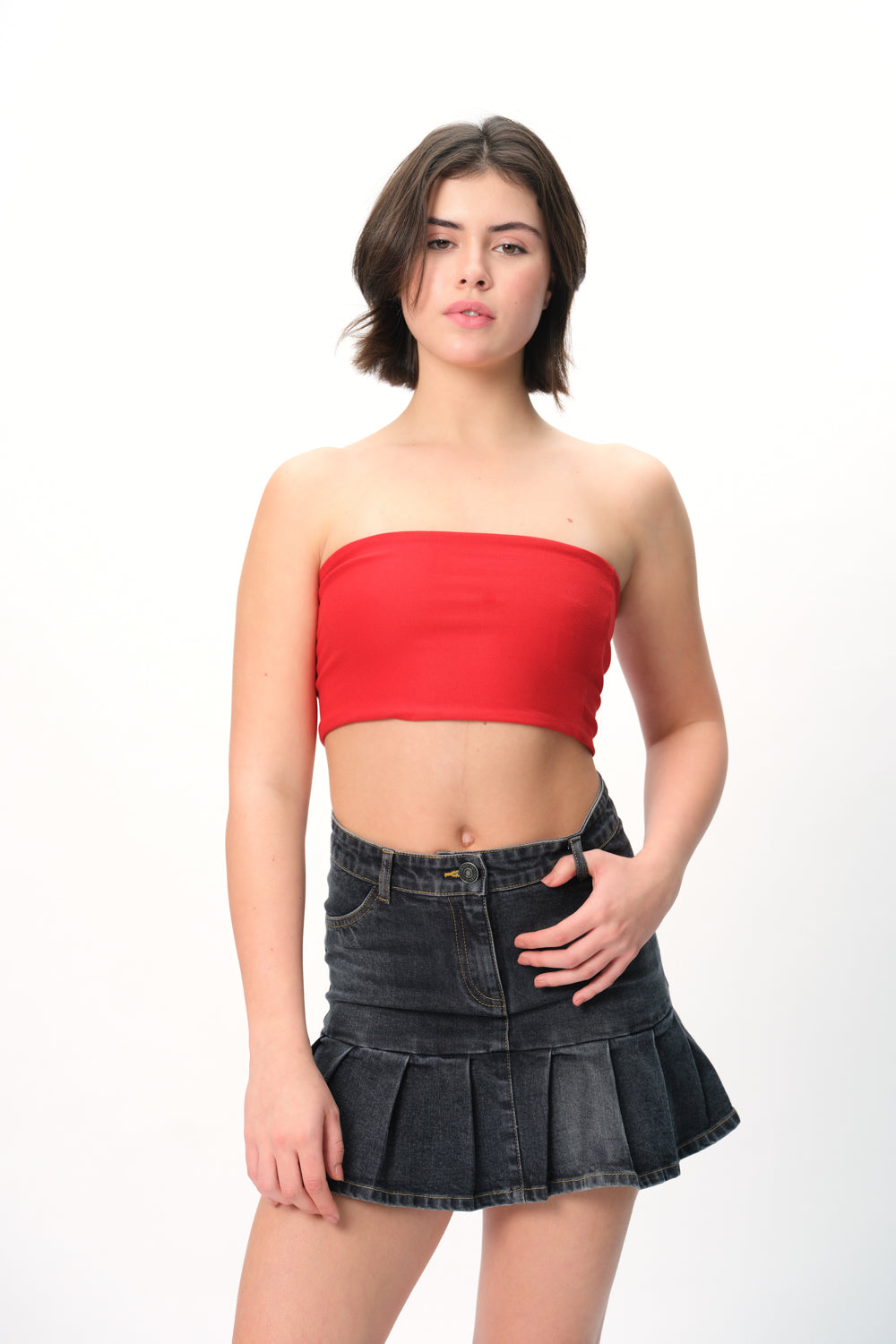 Red Crop Tube Top - BonkersCorner