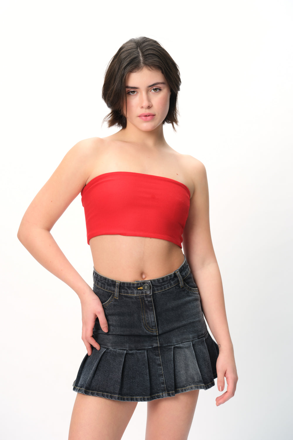 Red Crop Tube Top - BonkersCorner