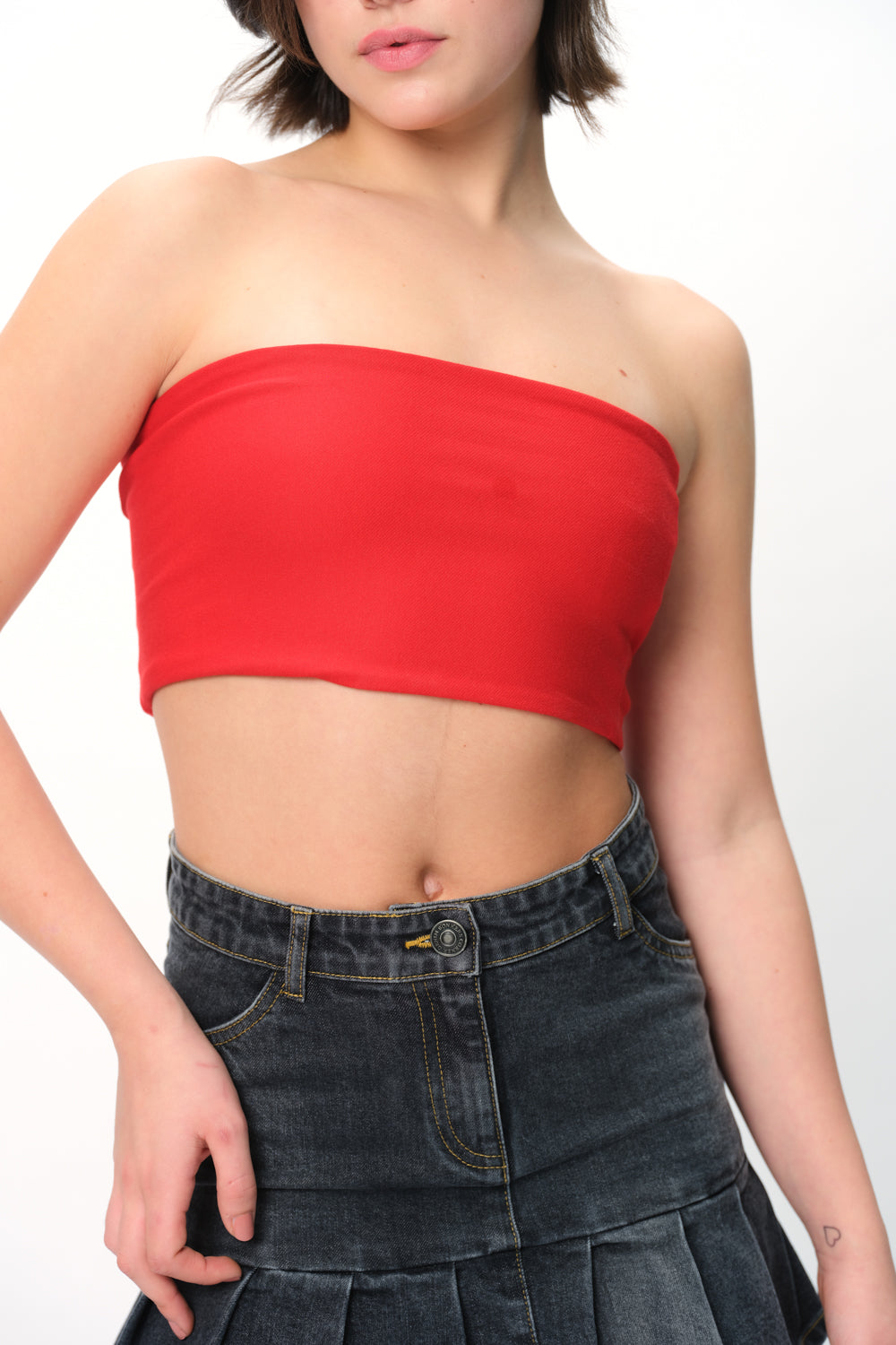 Red Crop Tube Top - BonkersCorner