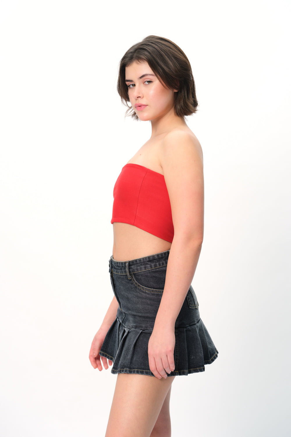 Red Crop Tube Top - BonkersCorner