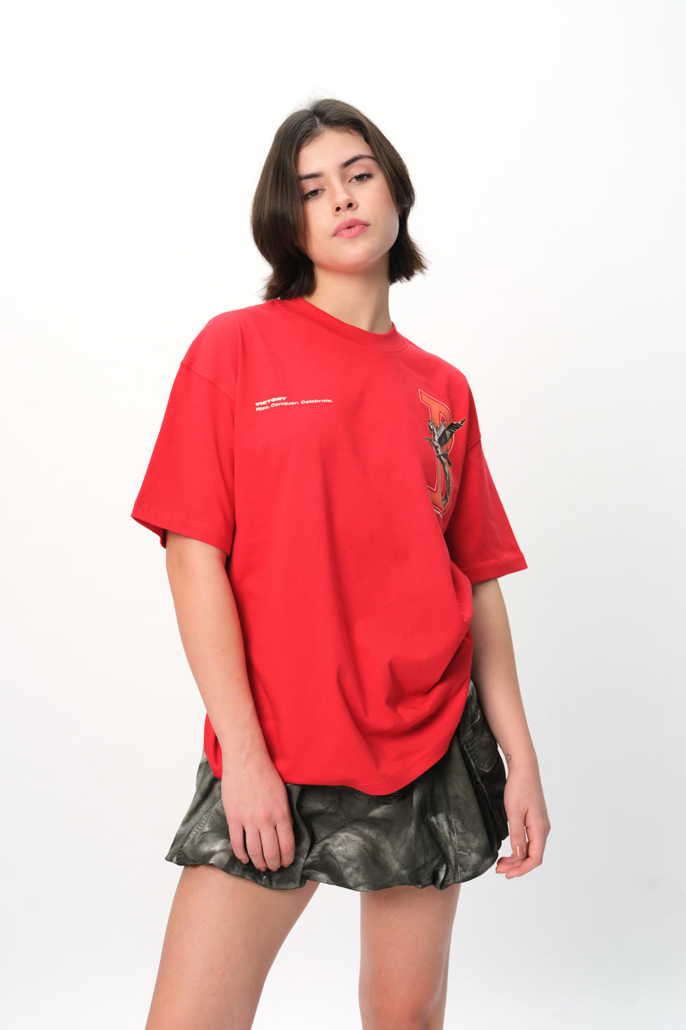 Red Rise To Power Premium Oversized T-Shirt - BonkersCorner