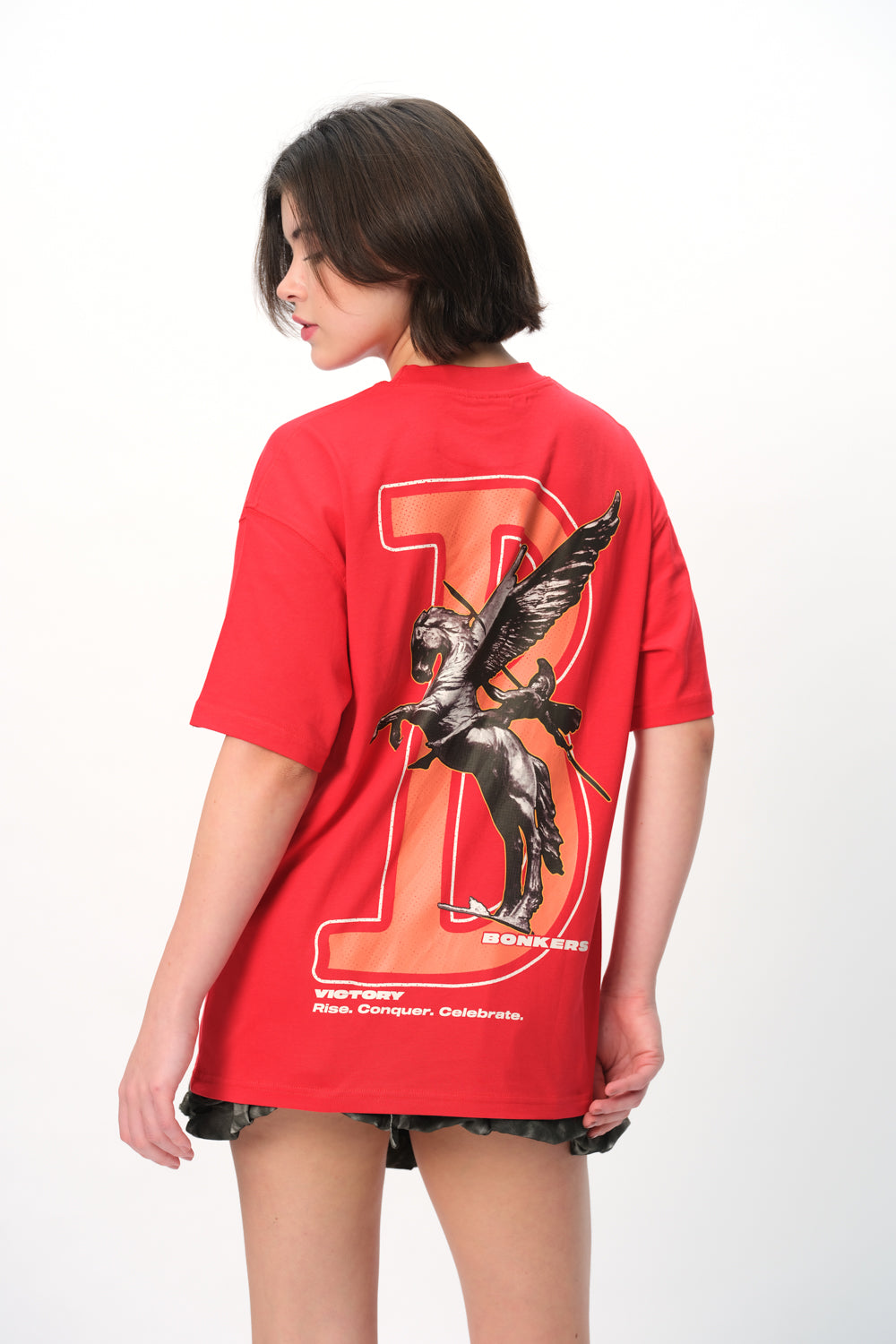 Red Rise To Power Premium Oversized T-Shirt - BonkersCorner