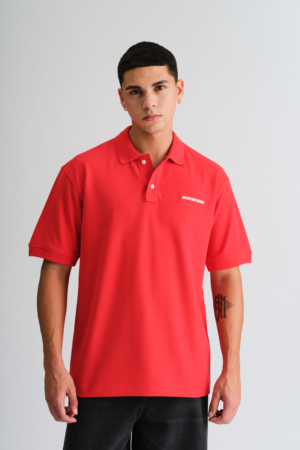 Red Signature Jacquard Collar Premium Polo - BonkersCorner
