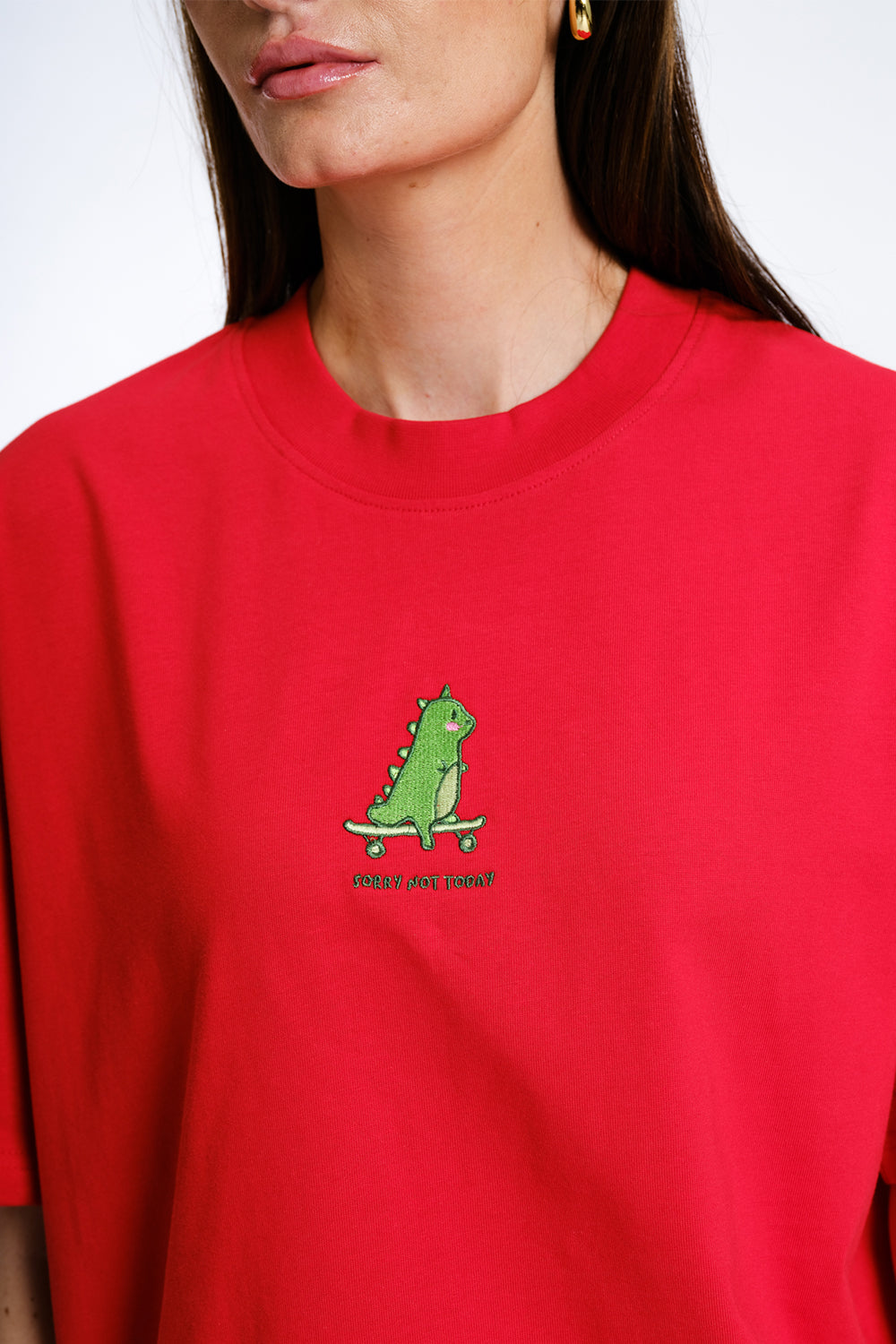 Red Sorry Not Today Oversized Tee - BonkersCorner