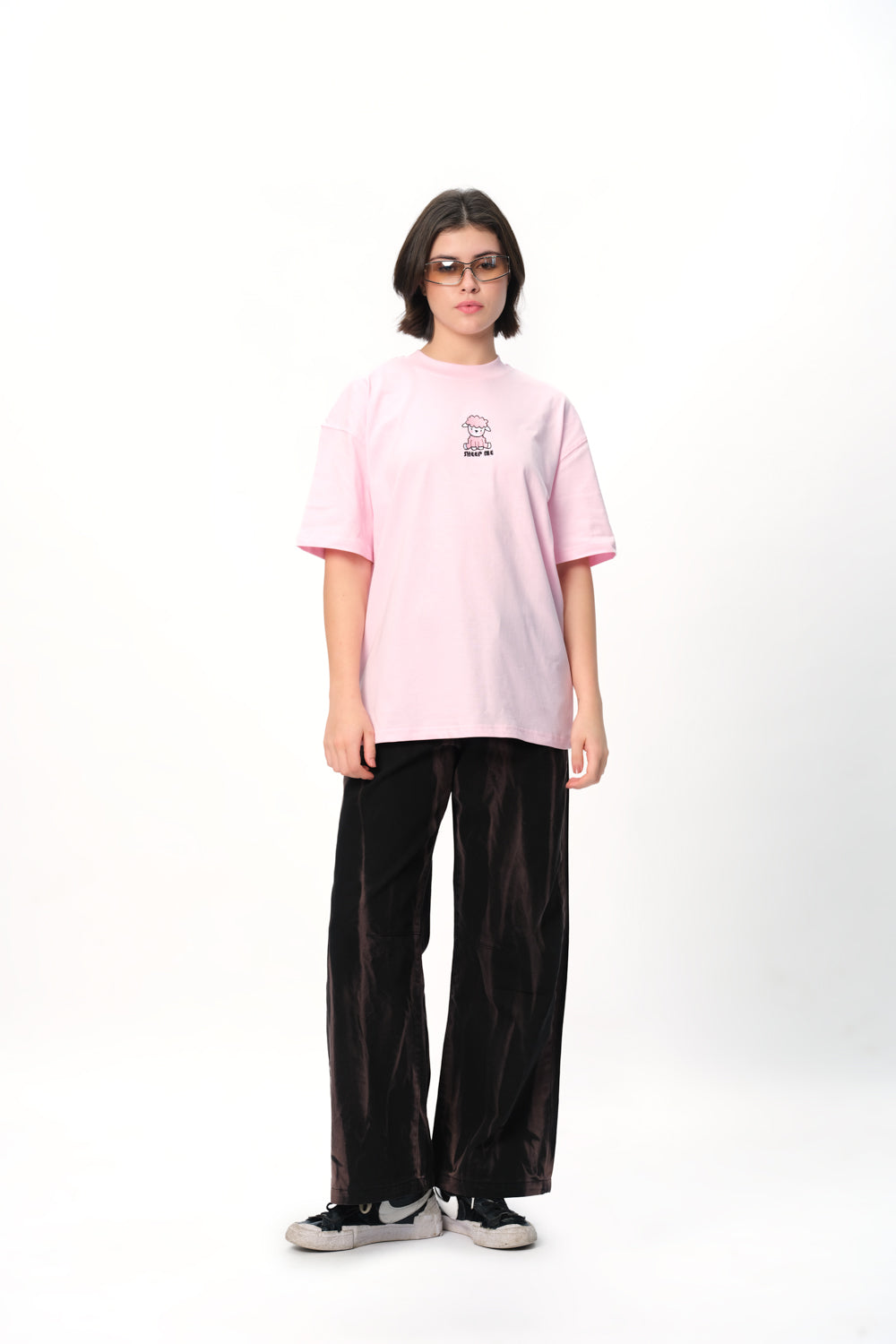 Sheep Me Embroidered Premium Oversized T-shirt - BonkersCorner