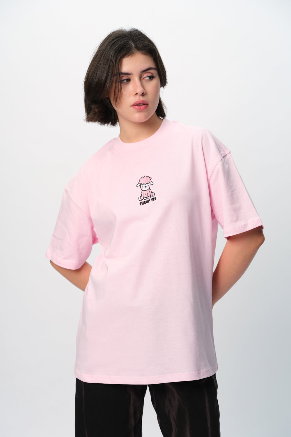 Sheep Me Embroidered Premium Oversized T-shirt - BonkersCorner