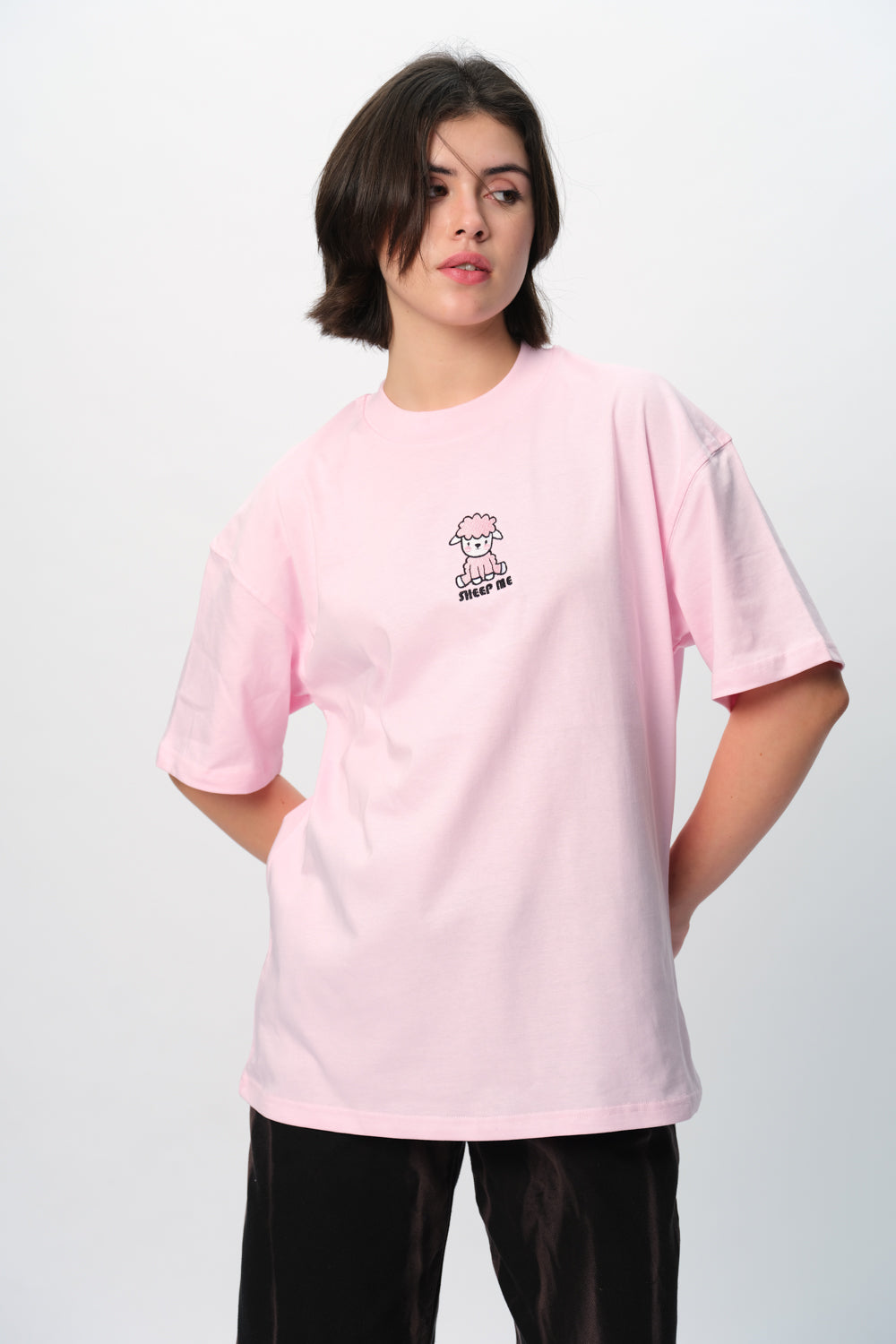 Sheep Me Embroidered Premium Oversized T-shirt - BonkersCorner