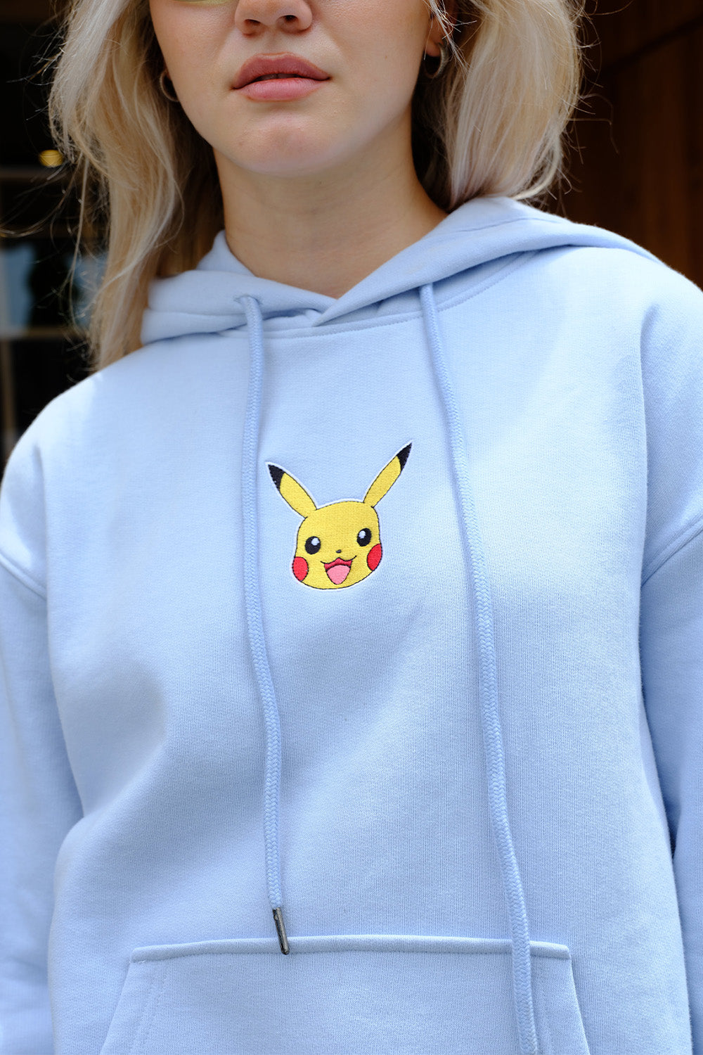Sky Blue Embroidered Pokémon Hoodie - BonkersCorner