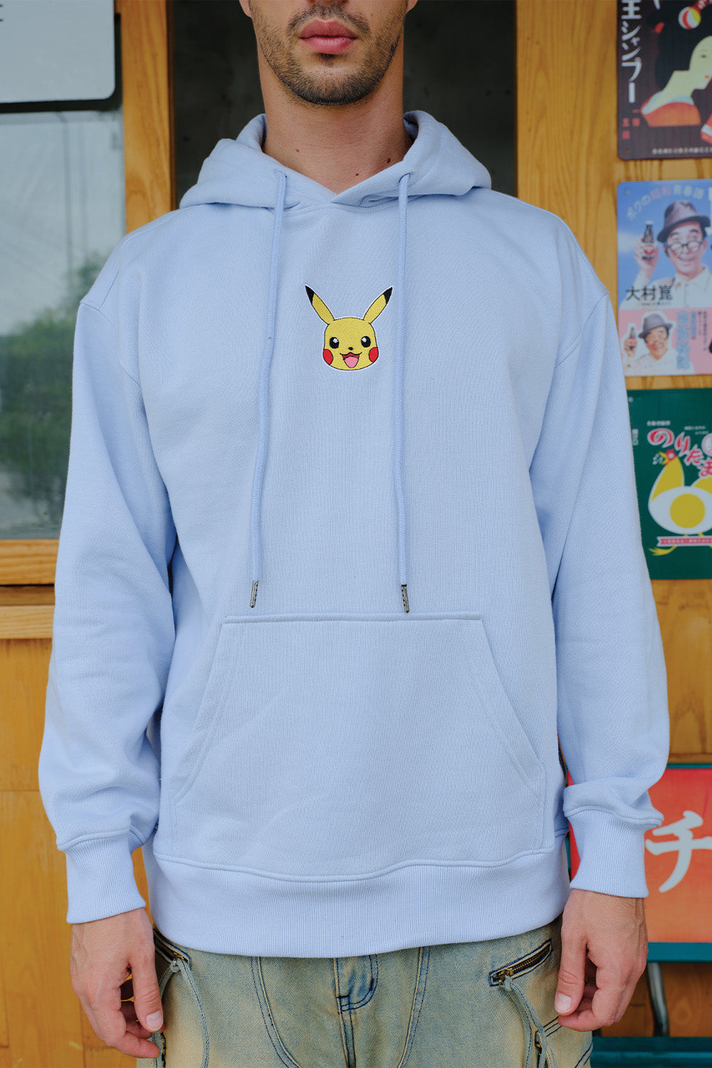 Sky Blue Embroidered Pokémon Hoodie - BonkersCorner