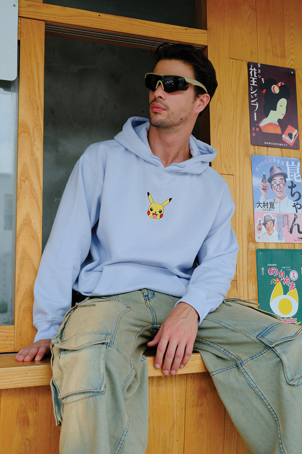 Sky Blue Embroidered Pokémon Hoodie - BonkersCorner
