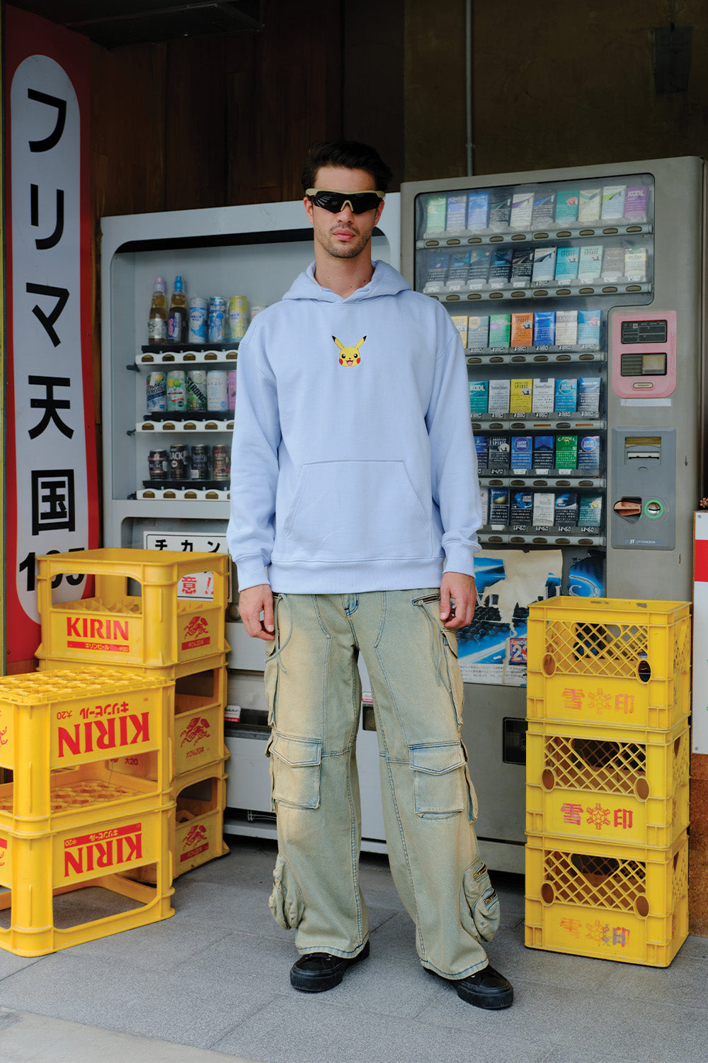 Sky Blue Embroidered Pokémon Hoodie - BonkersCorner