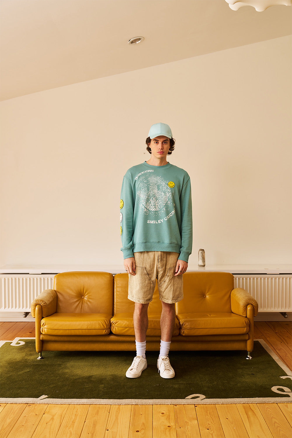 Smiley Originals Chenille Patch Sleeves Sweatshirt - BonkersCorner