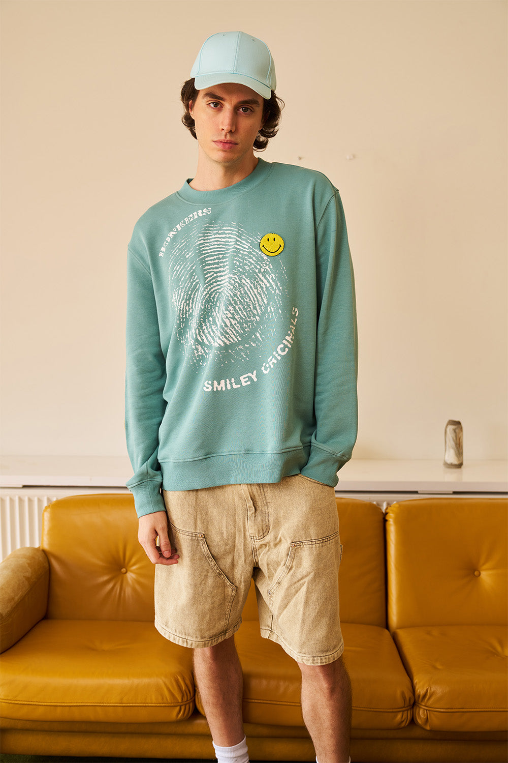 Smiley Originals Chenille Patch Sleeves Sweatshirt - BonkersCorner