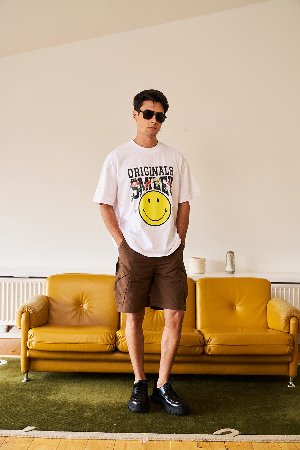 Smiley Originals Floral Oversized T-shirt - BonkersCorner