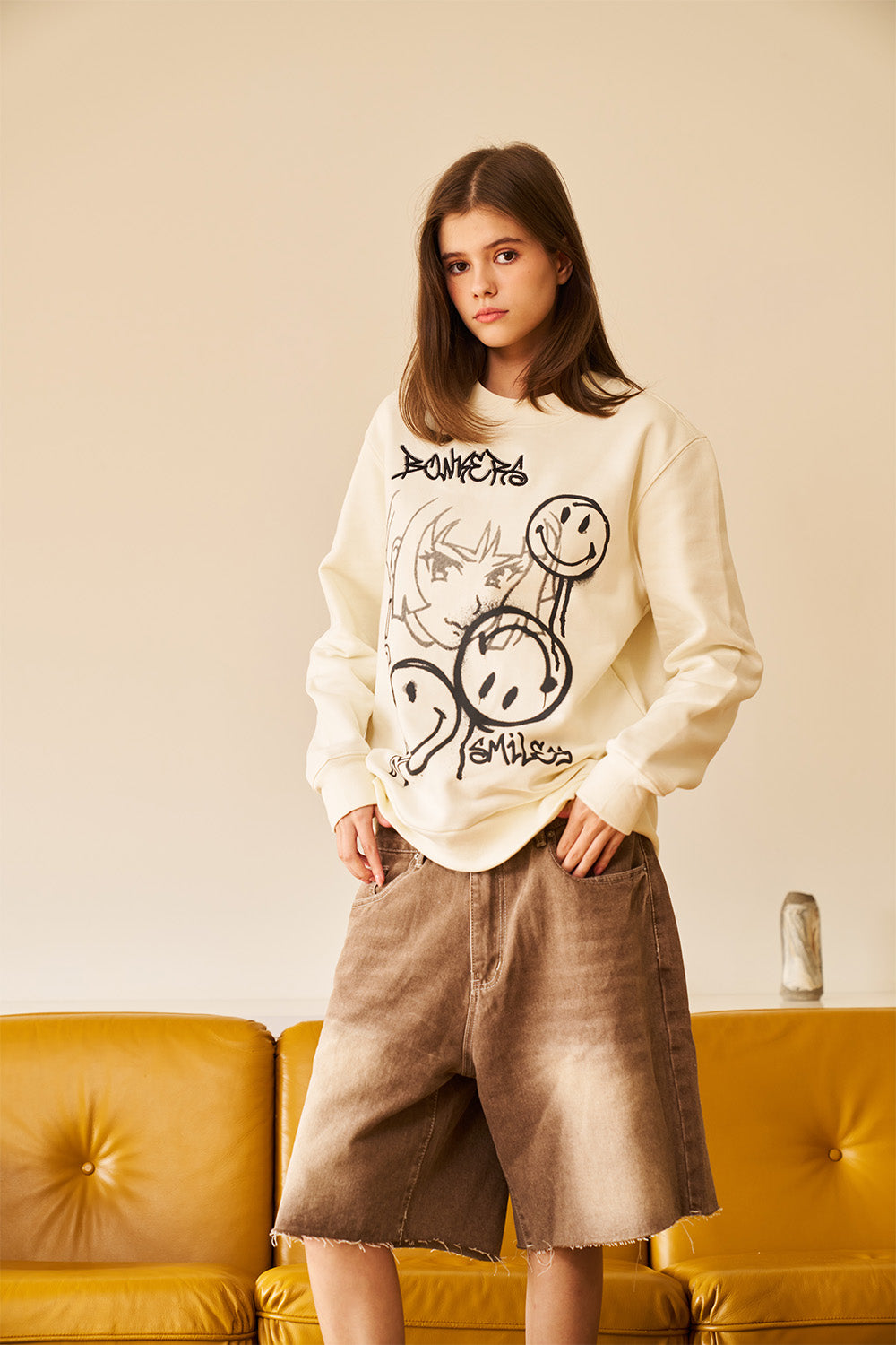 Smiley Originals Off White Sweatshirt - BonkersCorner