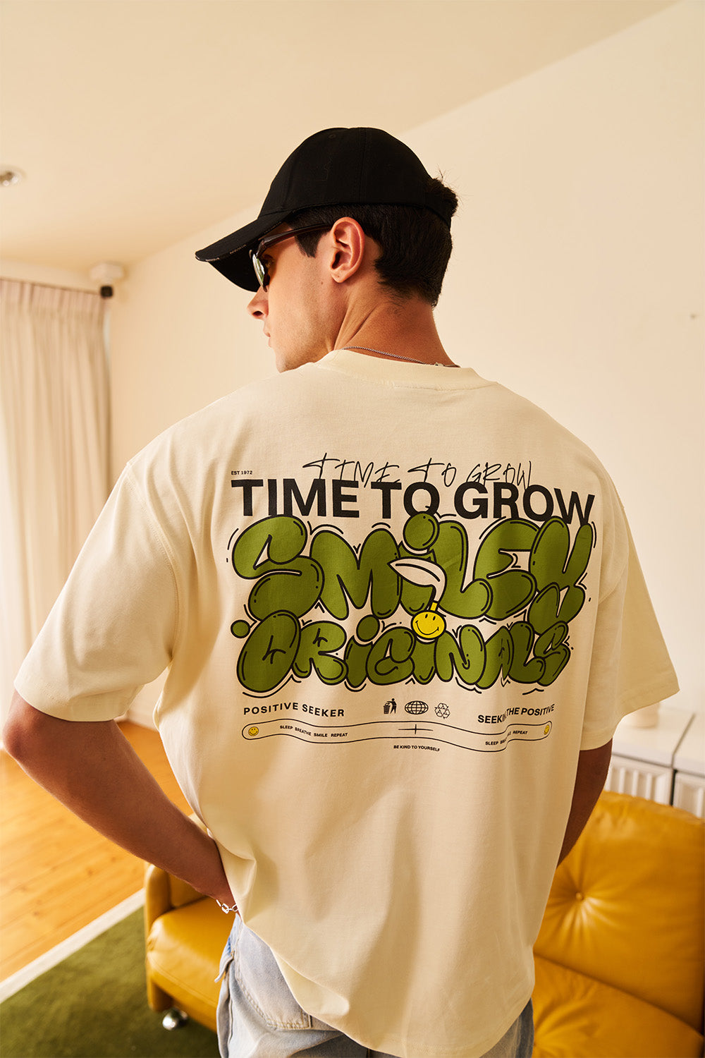 Smiley Originals - Time To Grow Oversized T-shirt - BonkersCorner