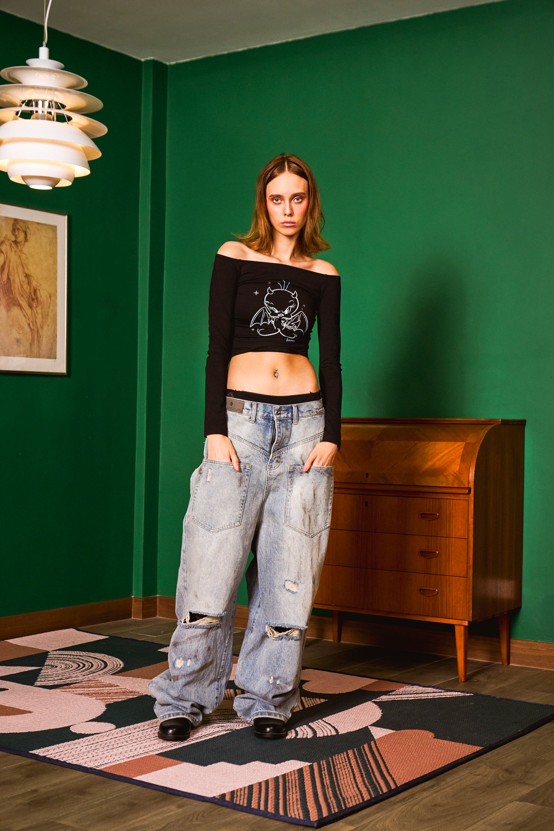 Tweety Satan Off Shoulder Top - BonkersCorner