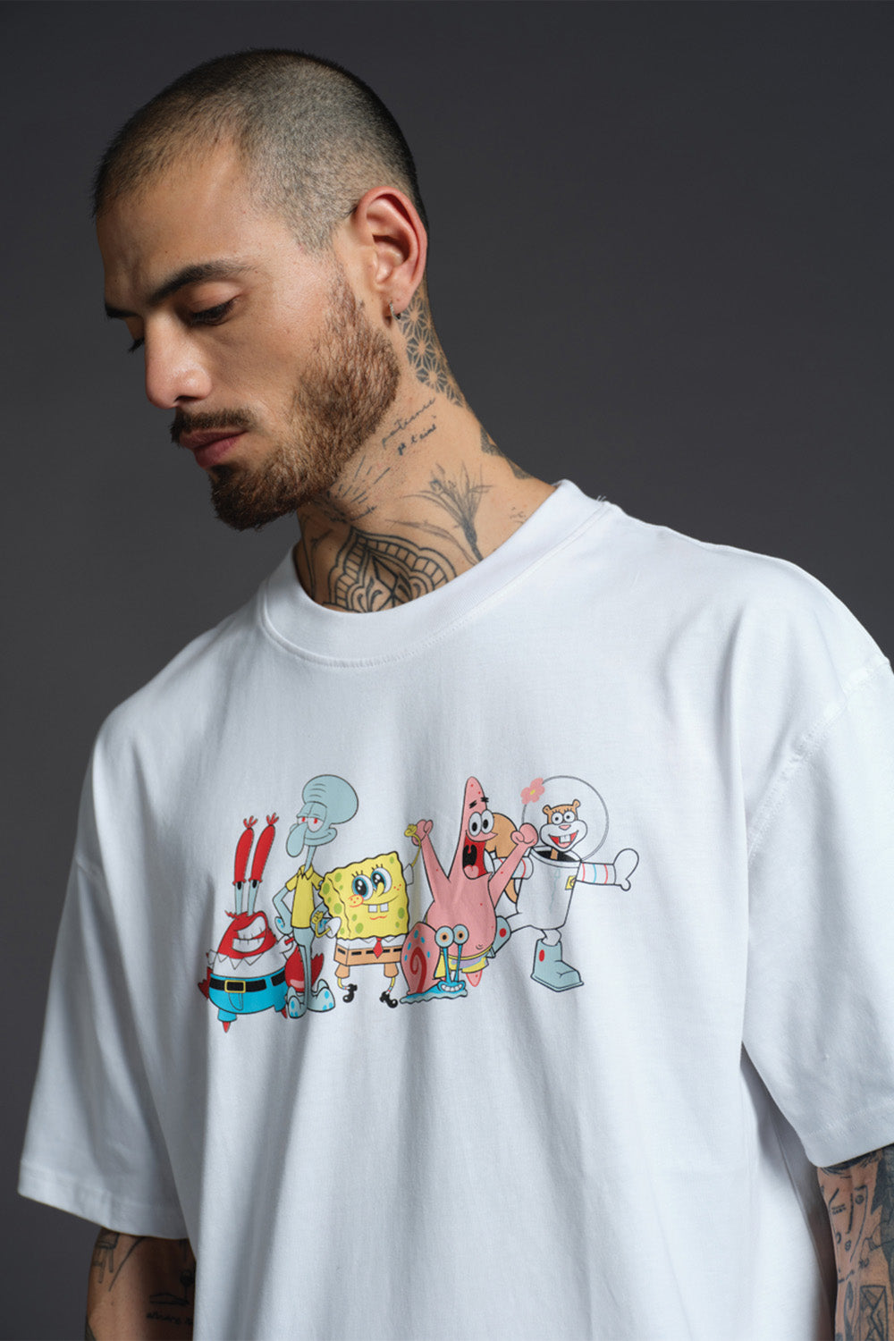 White Spongebob Be The Change T-shirt - BonkersCorner